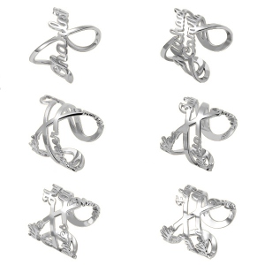 Anillo con nombre infinito personalizado en plata