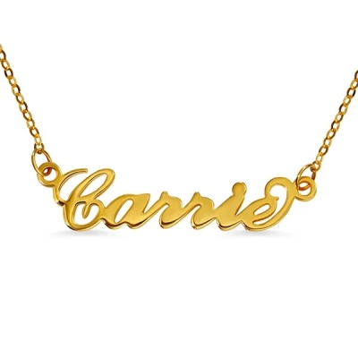 Collana personalizzata con nome Carrie in oro massiccio 10K/14K/18K, regalo per donne, mogli, mamme, fidanzate, figlie, amiche.