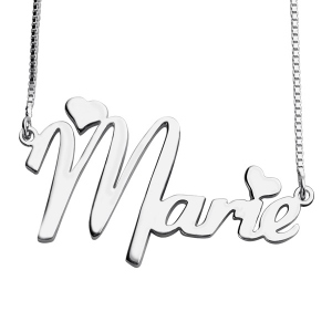 Collar de nombre personalizable para niña en plata de ley
