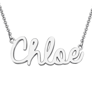 Collar personalizado con nombre estilo cursiva en plata de ley